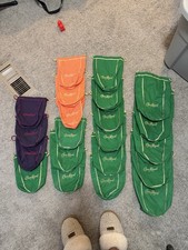 Crown Royal Drawstring Bags Bulk Lot 34 Mixed Green Purple Orange Gold Stitch picture