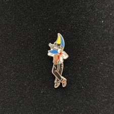 Vintage 1980s McDonalds Mac Tonight Enamel Lapel Pin Moon Man Playing Harmonica picture