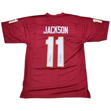 Dexter Jackson Autographed Florida State (Garnet #11) Custom Jersey w/ Go Noles picture
