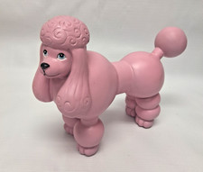 Pink Poodle Figurine Ceramic Painted 10