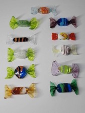 Lot of 11 Vintage Hand Blown Murano Style Art Glass Wrapped Candies Decor picture