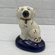 Vtg William Kent staffordshire Ware Miniature Spaniel Dog Figurine Cobalt Base picture