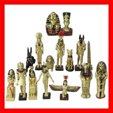 Ebros Miniature Egyptian Gods and Goddesses Figurine Set of 16 Featuring Anub... picture