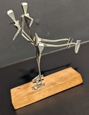 Vtg Mid Century Brutalist Horse Nail Sculpture Figure Skating Pair Spain Sterner picture