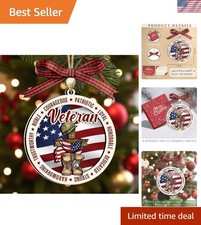 Elegant Eagle Veteran Ornament - Handcrafted Military Tribute for Christmas 2025 picture