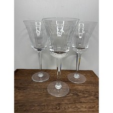Set Of 3 Wedgwood Dynasty Crystal Water Goblets Glasses 9 Inch picture