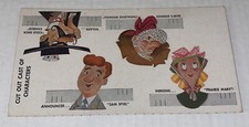 Vintage 1950s Nabisco Western TV Finger Puppet Toys Theatre Card to Cut Out picture