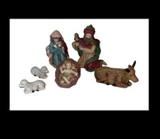 Vintage Porcelain Nativity Set 6pc picture