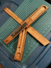 18's Antique Old Handcrafted Original Wooden Pen Pencil Case Box w/ Sliding Lid picture