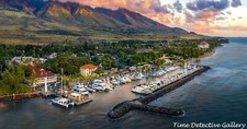 An Aerial View of the Harbor, Lahaina, Maui, Hawaii - Color Photo Print picture