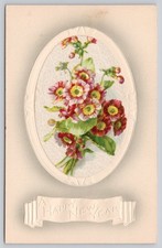 Vintage B.B. London Embossed Happy New Year Floral Postcard Divided Back picture