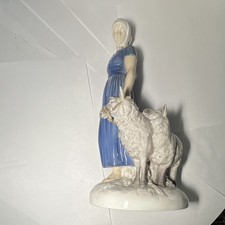 B&G Bing & Grondahl Vintage figurine “Girl With Sheep” Model 2010 By Axel Locher picture
