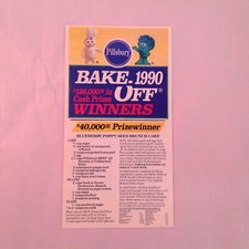 Vintage Pillsbury 1990 Bake-Off Winners Recipe Booklet Insert Cake Pizza Torte picture