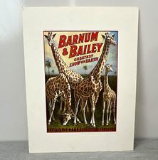 LOT OF 3 VINTAGE 1970s RINGLING BROS BARNUM BAILEY CIRCUS MATTED POSTER  14X18 picture