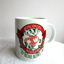 UNIVERSITY OF WISCONSIN BADGERS FOOTBALL 1994 ROSE BOWL COFFEE MUG / CUP 3 3/4