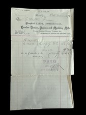 1900 Plumbing Mill Supply Billhead Newton Boston MA PAID Receipted picture