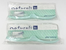 Vintage Lot 2 Identical Stanley Brush Naturals Glider Hairbrush USA Mint Green picture
