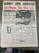 1945 San Francisco Call Bulletin Newspaper WWII Tojo Photos WWII picture