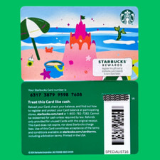 2024 STARBUCKS SUMMER Beach Shore Scene Gift Card New #6317 picture