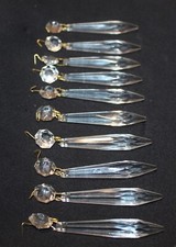 LAST 18 CZECH GLASS CRYSTAL ICICLE SPEARS CHANDELIER PART PRISM 3