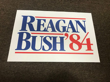 1984 Ronald Reagan George Bush President Election Campaign Poster Sign  picture