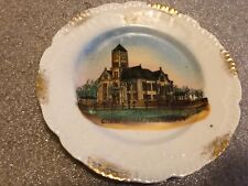 Antique Souvenir Dish Plate of Court House Toledo Iowa e.1900's picture
