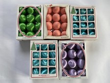 60 Vtg 1970's Pastel Unbreakable Shiny Satin Ornaments 2.25