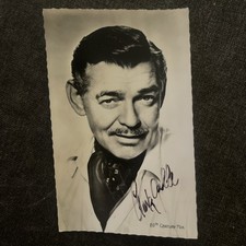 Vintage Clark Gable Cinema Postcard Autograph Signature Dedication picture