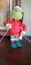 Dr. Seuss Animated Skiing Grinch Musical Plush How Grinch Stole Christmas 14'  picture