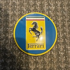 VTG 1950s Wheaties Cereal Premium FERRARI Car Emblem Badge Metal Plate Topper picture