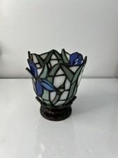 1980s PartyLite Blue Iris Stained Glass 4.5