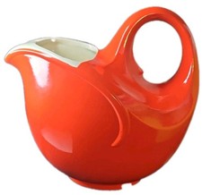 1940s Hall's Ceramic Bright Red Water Pitcher BUY AS IS picture