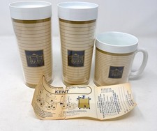 Set 3 Vtg KENT Cigarette Logo advertising Thermo Serv tumblers insulated glasses picture