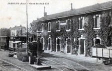 Old postcard 01 JASSANS GARE DU SUD EST (TRAIN IN SUPERB STATION picture