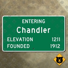 Entering Chandler Arizona city limit highway marker road sign 2016 21x12 picture
