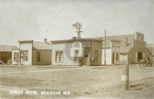 Bradshaw NE Street Scene Dentist Livery Windmill 1909 Photo RPPC Postcard COPY picture