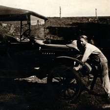 ID'd c1920s Joyal Cotter Touring Car Auto Mechanic Snapshot Photo Model T Ford picture
