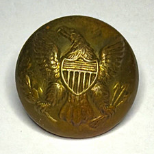 Original Civil War (1861-65) Brass Eagle & Shield Shank Back Button Militaria picture