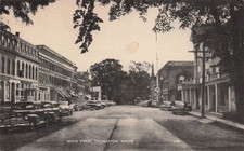 Thomaston ME Maine Main Street Esso Gas Station Knox Hotel Vtg Postcard 6A picture