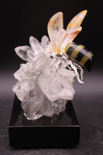 Peter Muller Hand Carved Yellow Jacket on Quartz Base picture