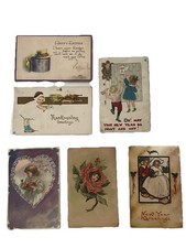 Lot 6 Antique Holiday Postcards c.1900s Thanksgiving Valentine Easter New Years picture