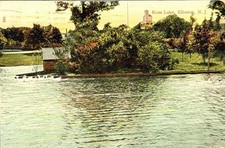 Vintage Postcard Ross Lake Elberon New Jersey NJ Boat House Swans 1900s View picture