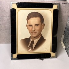 ART DECO 1930s 40's REVERSE PAINTED GLASS PICTURE FRAME 10x 12 FOR 8x10 PHOTO picture