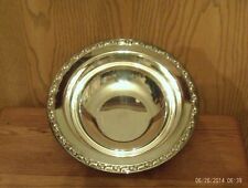 BEAUTIFUL VINTAGE SILVERPLATE  LARGE FOOTED BOWL WITH DESIGN ON RIM picture