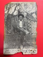 Antique RPPC John Jones Cowboy Hat Boots Eliza Nettie's Sister Unposted Postcard picture