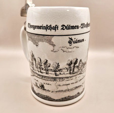 Vintage Altenkunstadt German Porcelain Beer Stein Pewter Lid West Germany Dülmen picture