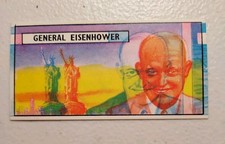 1966 Lyons Maid Famous People General Eisenhower #31 Major Miscut Misprint Error picture