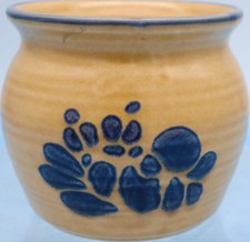 Pfaltzgraff Folk Art Small Stoneware Crock / Jar – Blue Floral – No Lid picture