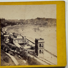 Historic View of Scarborough Stairs and South Sands Vintage Stereoview Card picture