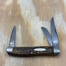 Vintage Case XX Tested 1920-1940 Beautiful Greenbone 6318 Medium Stockman Knife  picture